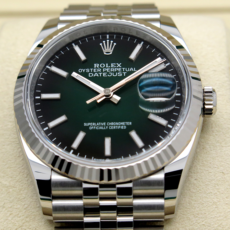 Rolex 126234 Datejust with Green Ombre Dial on Jubilee (New Model) - Image 4