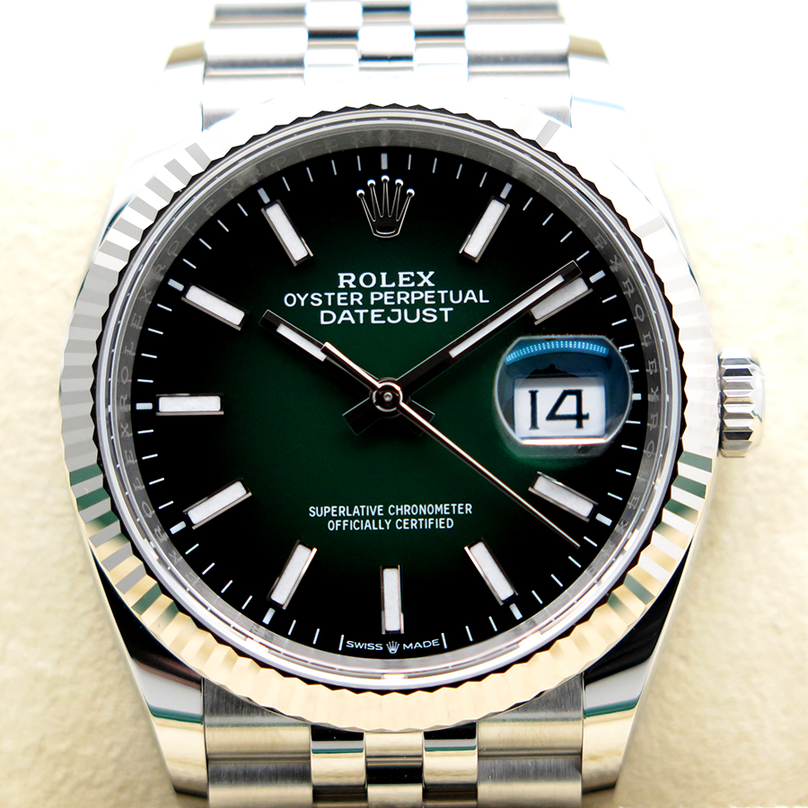 Rolex 126234 Datejust with Green Ombre Dial on Jubilee (New Model) - Image 3