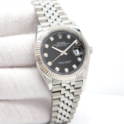 Rolex 126234 Datejust with Black Diamond Dial on Jubilee