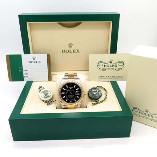 Alternative view of Rolex CPO 326933 Skydweller 18K/SS with Black Dial on Oyster