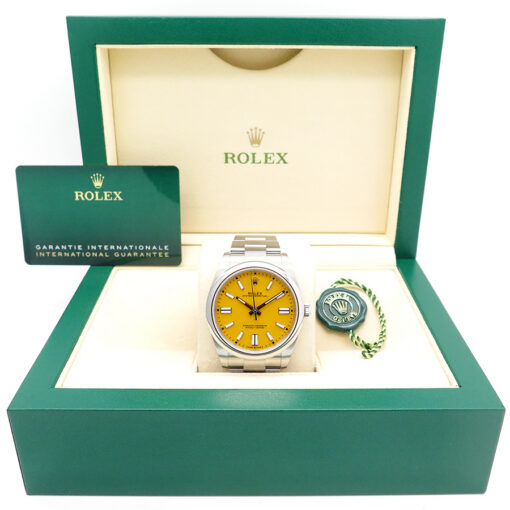 Alternative view of Rolex 124300 Oyster Perpetual 41mm with Yellow Dial