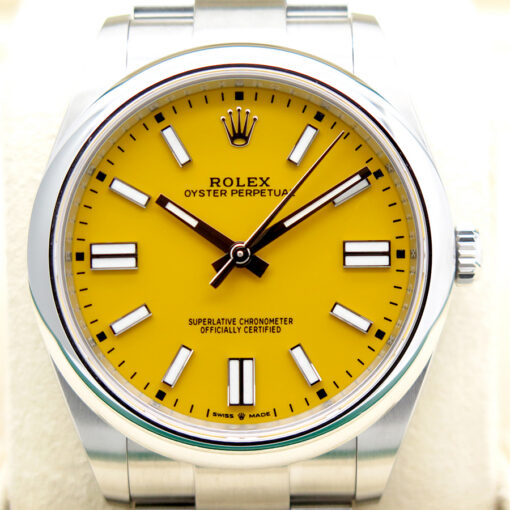 Rolex 124300 Oyster Perpetual 41mm with Yellow Dial - Image 3