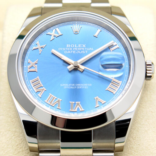 Rolex 126300 Datejust 41 with Blue Azzurro Dial on Oyster - Image 3