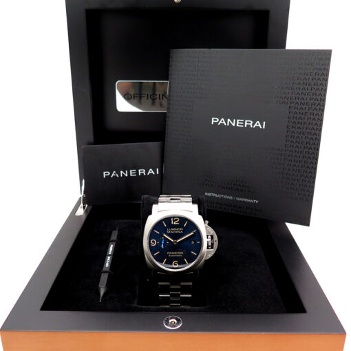 Alternative view of Panerai PAM 1058 Luminor Marina 1950 44mm with Blue Dial