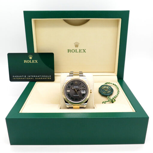 Alternative view of Rolex 126333 Datejust 41 18K/SS with Slate Roman Dial on Oyster