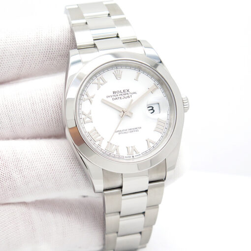 Rolex 126300 Datejust 41 with White Roman Dial on Oyster