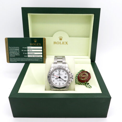 Alternative view of Rolex 16570 Explorer II with White Dial and 3186 Movement