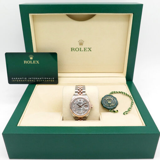 Alternative view of Rolex 279171 Datejust 18K/SS with Mother of Pearl Diamond Dial on Jubilee
