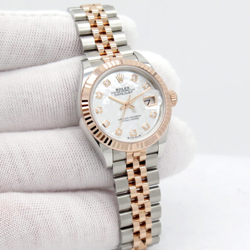 Rolex 279171 Datejust 18K/SS with Mother of Pearl Diamond Dial on Jubilee