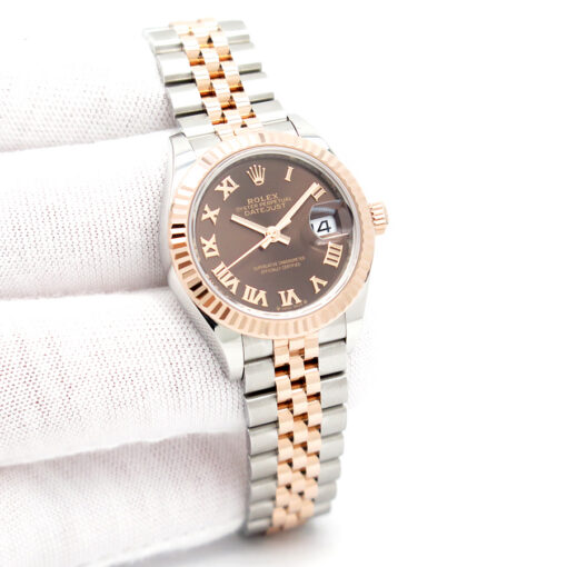 Rolex 279171 Datejust 18K/SS with Chocolate Roman Dial on Jubilee