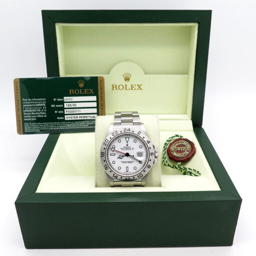 Alternative view of Rolex 16570 Explorer II with White Dial