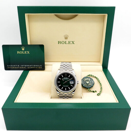 Alternative view of Rolex 126200 Datejust with Green Ombre Dial on Jubilee (New Model)