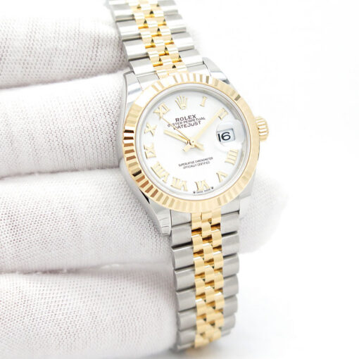 Rolex 279173 Datejust 18K/SS with White Roman Dial on Jubilee