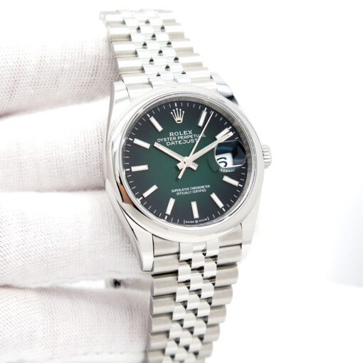 Rolex 126200 Datejust with Green Ombre Dial on Jubilee (New Model)