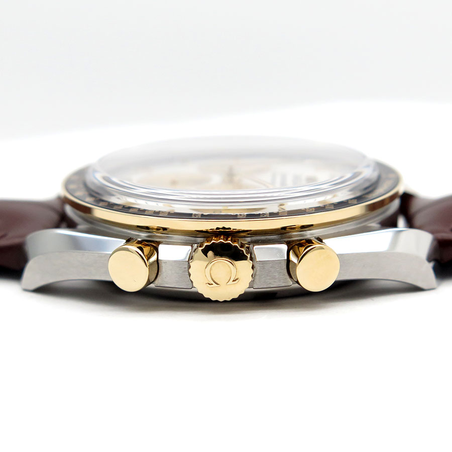 Omega Speedmaster Moonwatch 18K/SS with Silver Dial on Leather - Image 5
