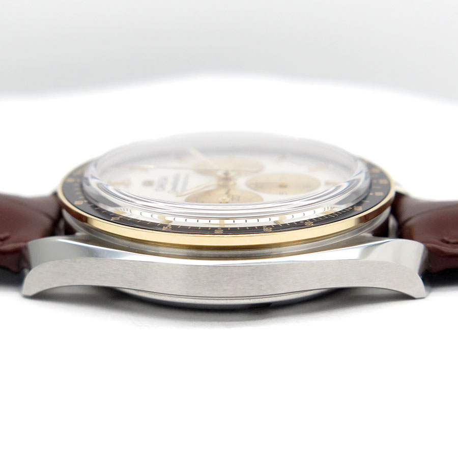 Omega Speedmaster Moonwatch 18K/SS with Silver Dial on Leather - Image 6