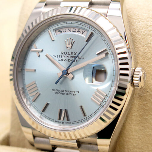 Rolex 228236 Day Date 40 Platinum with Ice Blue Stick Dial - Image 3