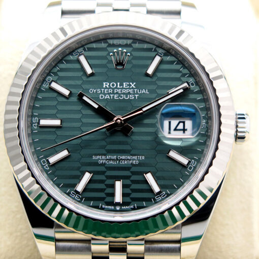 Rolex 126334 Datejust 41 with Mint Green Fluted Motif Dial on Jubilee - Image 3