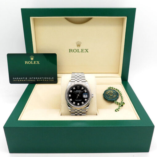 Alternative view of Rolex 126234 Datejust with Black Diamond Dial on Jubilee