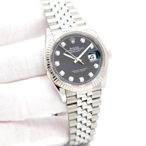 Rolex 126234 Datejust with Black Diamond Dial on Jubilee