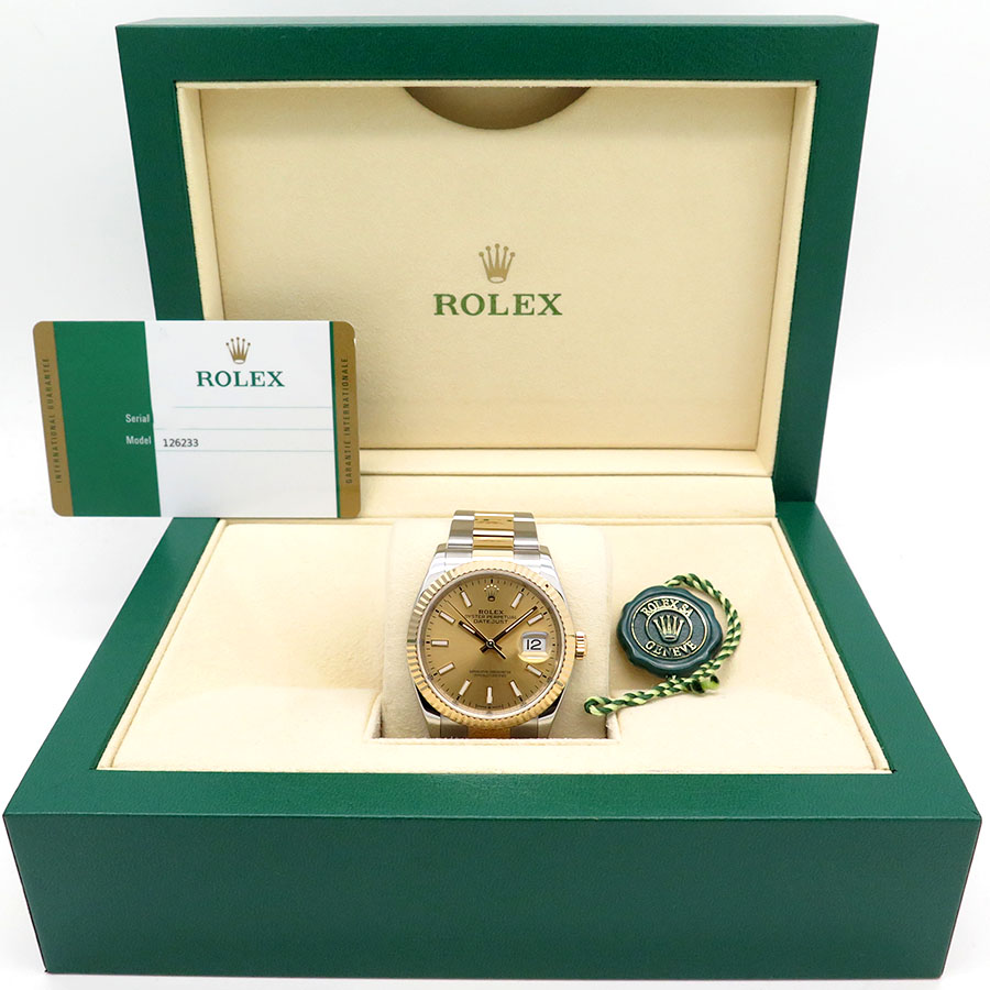 Rolex 126233 Datejust 18K/SS with Champagne Stick Dial on Oyster - Image 2