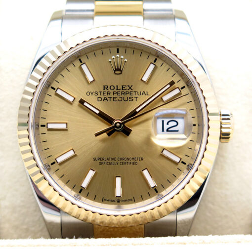 Rolex 126233 Datejust 18K/SS with Champagne Stick Dial on Oyster - Image 3