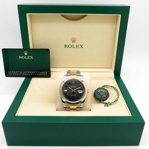 Alternative view of Rolex 126303 Datejust 41 18K/SS with Slate Roman Dial on Oyster