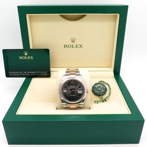 Alternative view of Rolex 126301 Datejust 41 18K/SS with Slate Roman Dial on Oyster