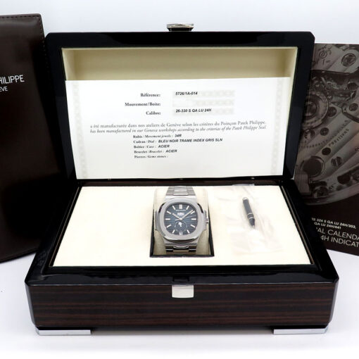 Alternative view of Patek Philippe 5726/1A Nautilus Annual Calendar Moonphase with Blue Dial