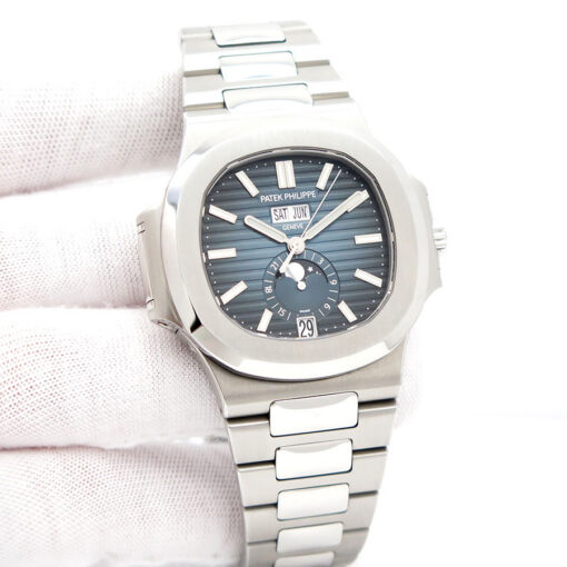 Patek Philippe 5726/1A Nautilus Annual Calendar Moonphase with Blue Dial