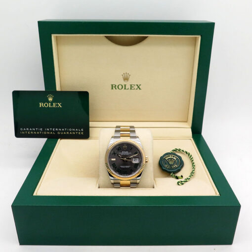 Alternative view of Rolex 126233 Datejust 18K/SS with Slate Roman Dial on Oyster