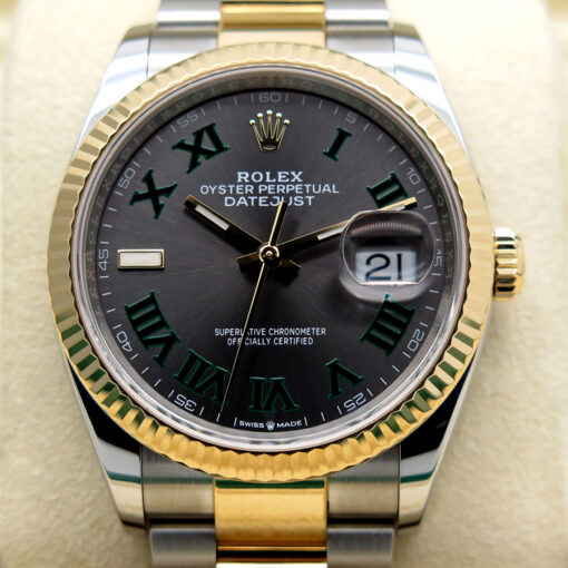 Rolex 126233 Datejust 18K/SS with Slate Roman Dial on Oyster - Image 3
