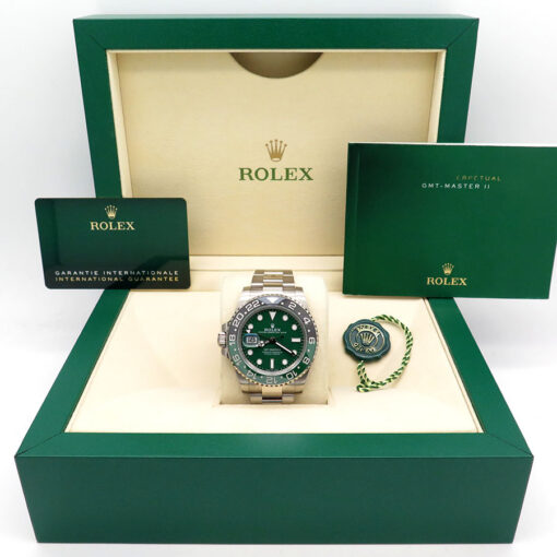 Alternative view of Rolex 126729VTNR GMT Master II 18K White Gold with Green Dial on Oyster (New Model)