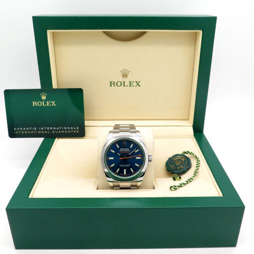 Alternative view of Rolex 116400GV Milgauss with Blue Dial