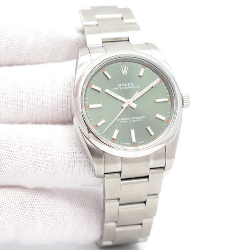 Rolex 114200 Oyster Perpetual with Olive Green Dial