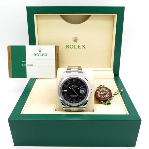 Alternative view of Rolex 116300 Datejust II with Dark Grey Black Roman Dial on Oyster