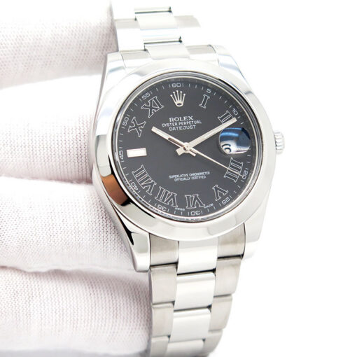 Rolex 116300 Datejust II with Dark Grey Black Roman Dial on Oyster
