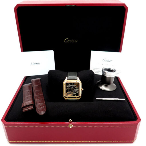 Alternative view of Cartier WHSA0043 Santos-Dumont Skeleton Micro-Rotor 18K Yellow Gold