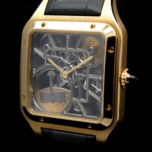 Cartier WHSA0043 Santos-Dumont Skeleton Micro-Rotor 18K Yellow Gold - Image 3