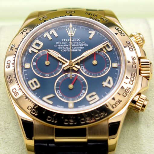 Rolex 116518 Cosmograph Daytona 18K Yellow Gold with Blue Arabic Dial - Image 3
