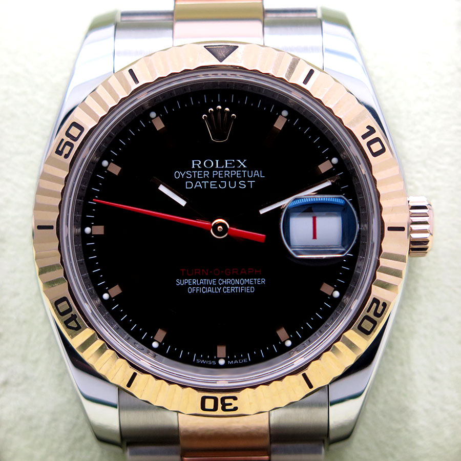 Rolex 116261 Datejust Turn-O-Graph 18K/SS with Black Dial on Oyster - Image 3