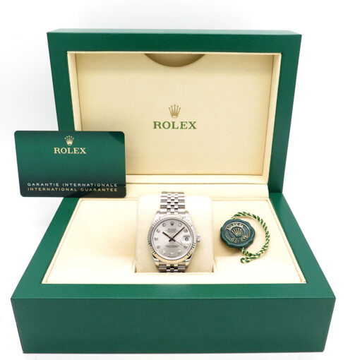 Alternative view of Rolex 278274 Datejust with Silver Diamond Dial on Jubilee
