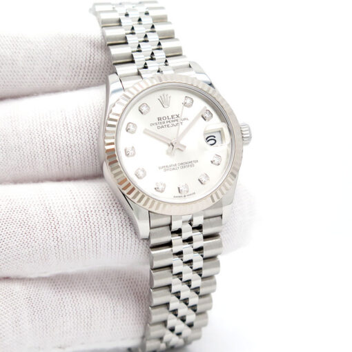 Rolex 278274 Datejust with Silver Diamond Dial on Jubilee