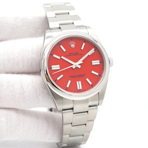 Rolex 124300 Oyster Perpetual 41 with Coral Red Dial