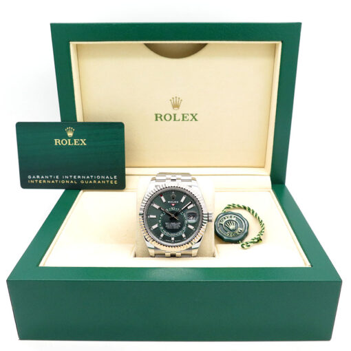 Alternative view of Rolex 336934 Skydweller with Mint Green Dial on Jubilee