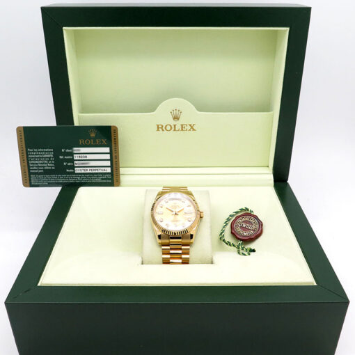 Alternative view of Rolex 118238 Day Date 18K Yellow Gold with Champagne Diamond Dial