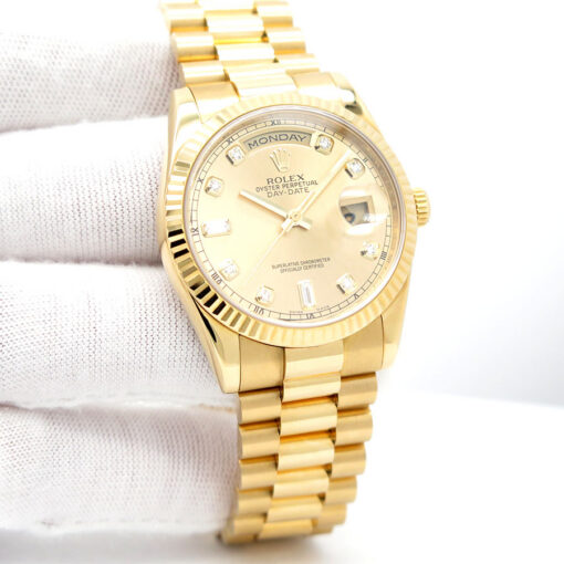 Rolex 118238 Day Date 18K Yellow Gold with Champagne Diamond Dial
