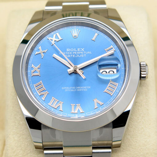 Rolex 126300 Datejust 41 with Blue Azzurro Dial on Oyster - Image 3
