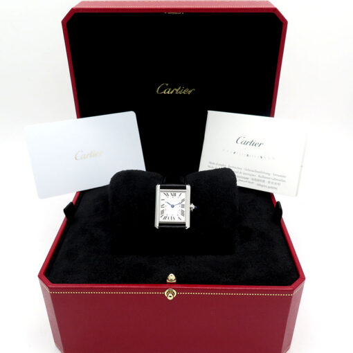 Alternative view of Cartier WSTA0135 Tank Must Small Quartz with Silver Dial