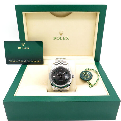 Alternative view of Rolex 126300 Datejust 41 with Slate Roman Dial on Jubilee